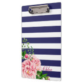 ピンク伝統的ローズ&ローズブズフローラ名 クリップボード (左)