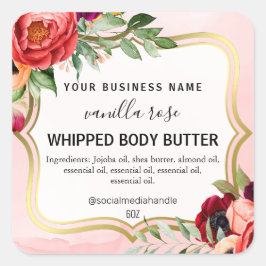 ピンク体バターラベル スクエアシール