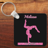 ピンク体操ガールスパークルバランスビーム キーホルダー (正面)