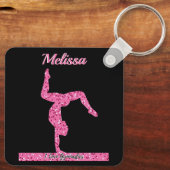 ピンク体操ガールスパークルバランスビーム キーホルダー (裏面)