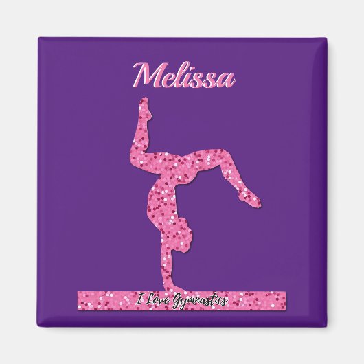 ピンク体操ガールスパークルバランスビーム マグネット (正面)