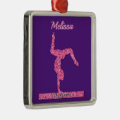 ピンク体操ガールスパークルバランスビーム メタルオーナメント (右)