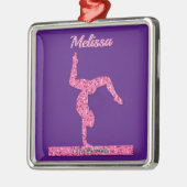 ピンク体操ガールスパークルバランスビーム メタルオーナメント (左)