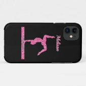 ピンク体操ガールスパークルバランスビーム Case-Mate iPhoneケース (裏面(横))