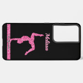 ピンク体操ガールスパークルバランスビーム SAMSUNG GALAXYケース (左側面)