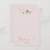 ピンク体操タンブリング誕生日ありがとう サンキューカード (正面/裏面)