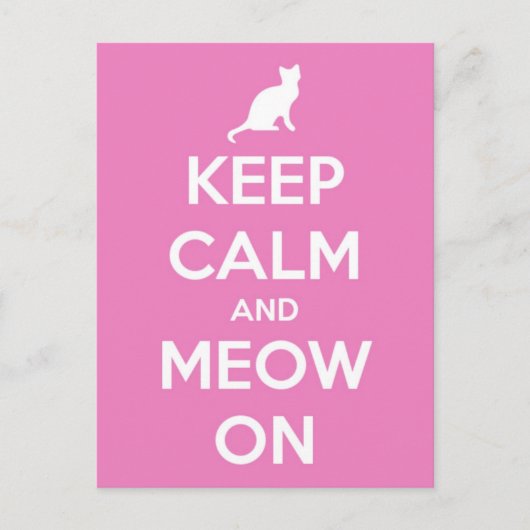 ピンク保に落ち着いてニャー ポストカード (正面)