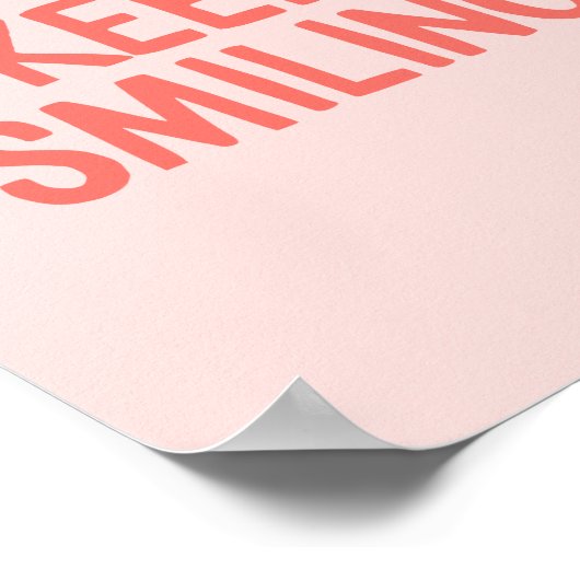 ピンク保の笑顔感動的引用文 ポスター (角)