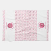 ピンク保ドーナッツに目を振る キッチンタオル (横)