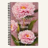 ピンク信じカーネーションフローラインスピレーション ノートブック (正面)