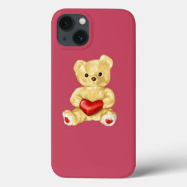ピンク催眠かわいいテディベア保護具 iPhone 13ケース