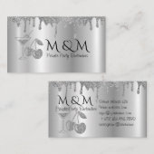 ピンク光沢のあるプライベートパーティーバーテンダービジネスカード 名刺 (正面/裏面)