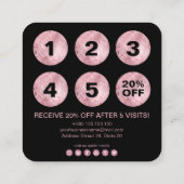 ピンク光沢絵を描エレガント ロイヤリティカード (裏面)