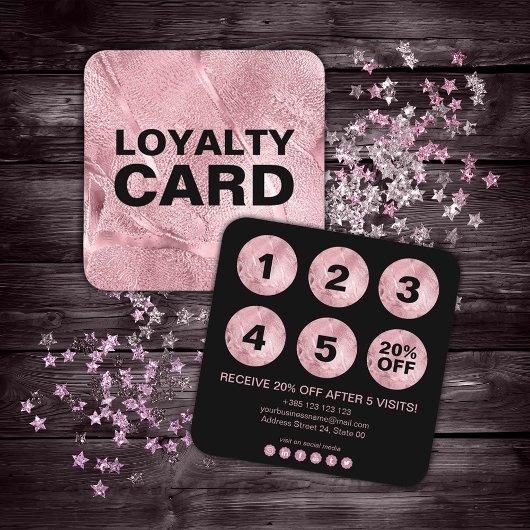 ピンク光沢絵を描エレガント ロイヤリティカード