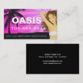 ピンク光線のエアブラシの日焼けサロンの名刺 名刺 (正面/裏面)