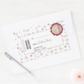 ピンク公式サンタクロース贈り物プレゼント北極 長方形シール (封筒)