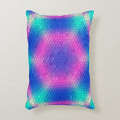 ピンク六角モザイク（青グラデーション） アクセントクッション (正面(垂直))