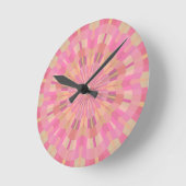 ピンク円 ラウンド壁時計 (傾斜)