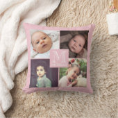 ピンク写真の単ガーリー色コラージュ クッション (ブランケット)