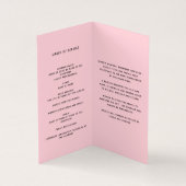 ピンク写真の少女の葬儀プログラム (内部)