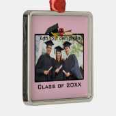 ピンク写真を追加/年単位の卒業 メタルオーナメント (右)