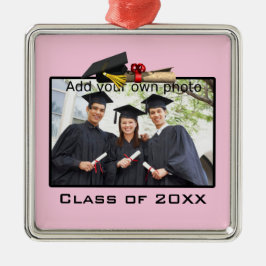 ピンク写真を追加/年単位の卒業 メタルオーナメント
