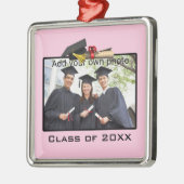 ピンク写真を追加/年単位の卒業 メタルオーナメント (左)