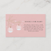 ピンク冬スノーフレーク赤ちゃんシャワーベビー エンクロージャーカード (正面)