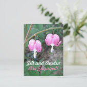 ピンク出血ハート婚約発表 案内ポストカード (スタンド正面)