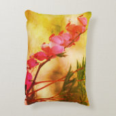 ピンク出血ハート抽象芸術フローラ アクセントクッション (裏面(縦))