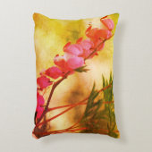 ピンク出血ハート抽象芸術フローラ アクセントクッション (正面(垂直))