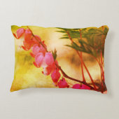 ピンク出血ハート抽象芸術フローラ アクセントクッション (裏面)