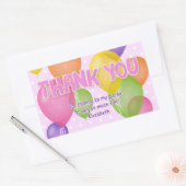 ピンク切り出しcookies balloons birthday 感謝してい you 長方形シール (封筒)