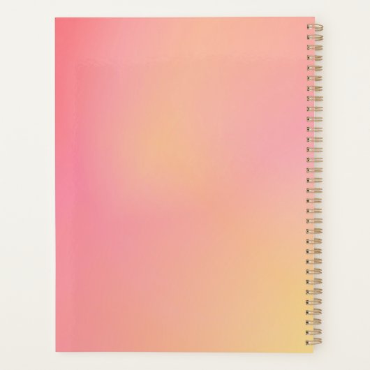 ピンク前向きの桃のグラデーションの美信じ「」 プランナー手帳 (裏面)