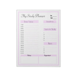 ピンク勉強プランナー時間表（日） ノートパッド