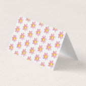 ピンク動揺しての花折り名刺 名刺 (裏面)