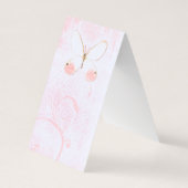 ピンク動揺しての蝶イヤリングディスプレイカード 名刺 (裏面)