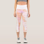 ピンク動揺してオレンジパタパーソナライズされたーン カプリレギンス (正面)