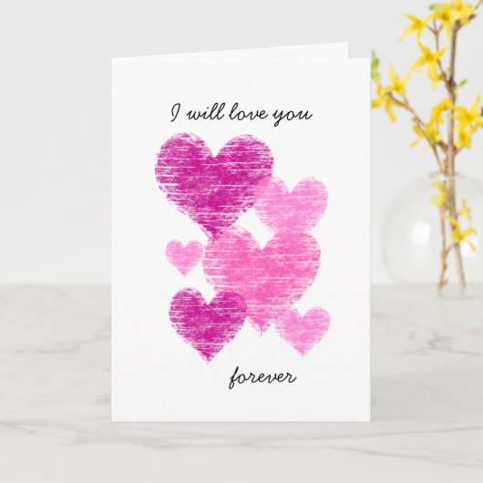 ピンク動揺してハートコラージバレンタイン カード (黄色い花)