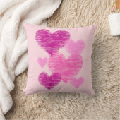 ピンク動揺してハートコラージュ クッション (ブランケット)