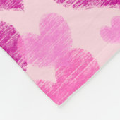 ピンク動揺してハート フリースブランケット (角)