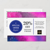 ピンク動揺してマゼンタウォーターカラークーポン割引 ポストカード (正面/裏面)