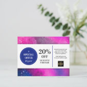 ピンク動揺してマゼンタウォーターカラークーポン割引 ポストカード (スタンド正面)