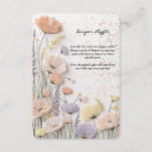 ピンク動揺して押しワイルドフラワー赤ちゃんシャワー エンクロージャーカード (正面)