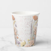 ピンク動揺して押しワイルドフラワー赤ちゃんシャワー 紙コップ (正面)