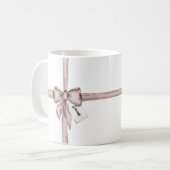 ピンク包まれたの弓で コーヒーマグカップ (正面左)