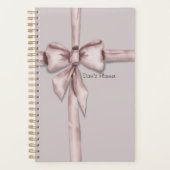 ピンク包まれたの弓で – テンプレートプランナー プランナー手帳 (正面)