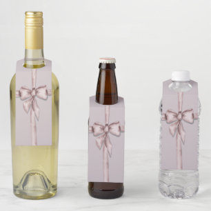 ピンク包まれたの弓で ボトルネックタグ