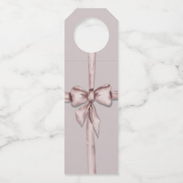 ピンク包まれたの弓で ボトルネックタグ