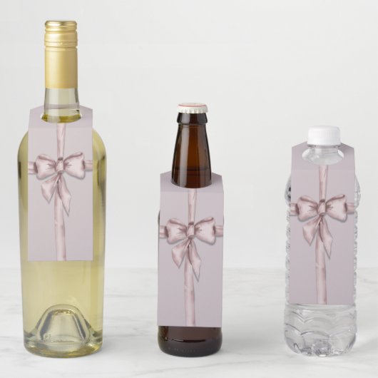 ピンク包まれたの弓で ボトルネックタグ (インサイチュ)